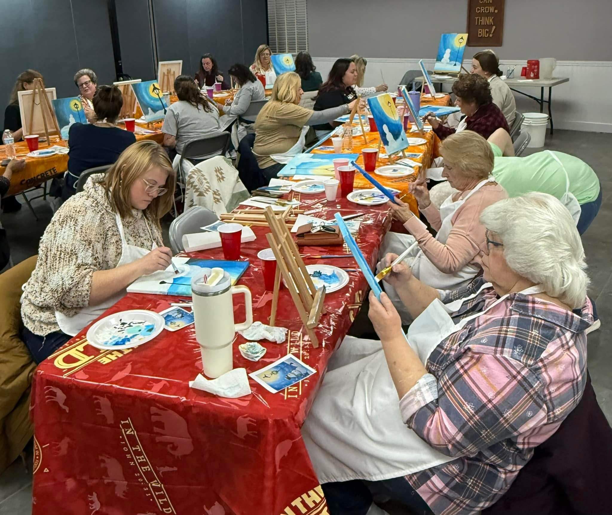 Over 16 artists painting